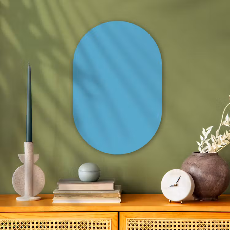 Ocean - Teal - Blauw Wandcirkel Ovaal Forex klein 630 -sfeer2