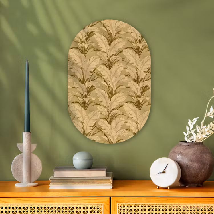Palmbladeren - Klassiek - Groen Wandcirkel Ovaal Forex klein 630 -sfeer2