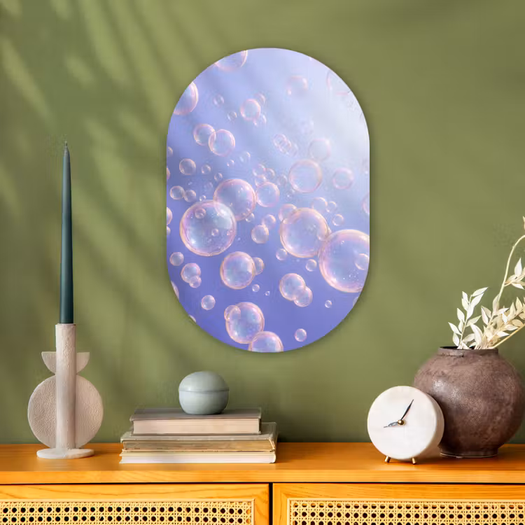 Pastel - Bubbels - Dromerig Wandcirkel Ovaal Forex klein -sfeer2