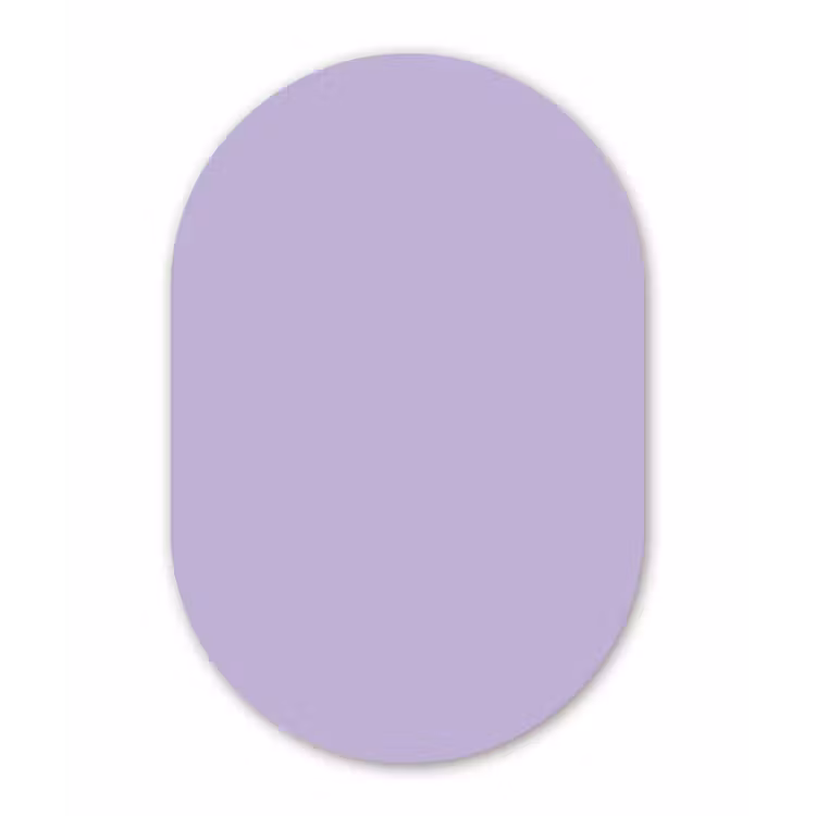 Pastel - Lilac - Paars Wandcirkel Ovaal Forex klein 630 -3d