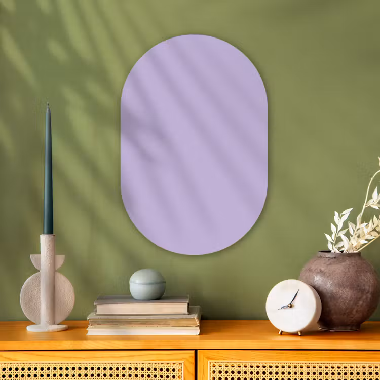 Pastel - Lilac - Paars Wandcirkel Ovaal Forex klein 630 -sfeer2