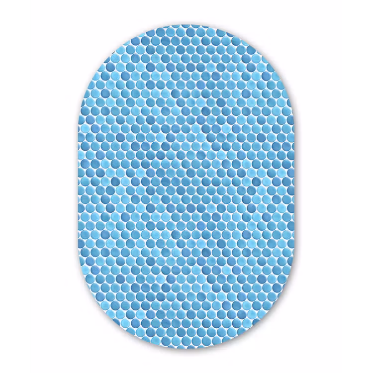 Penny - Mozaïek - Lichtblauw Wandcirkel Ovaal Forex klein 630 -3d