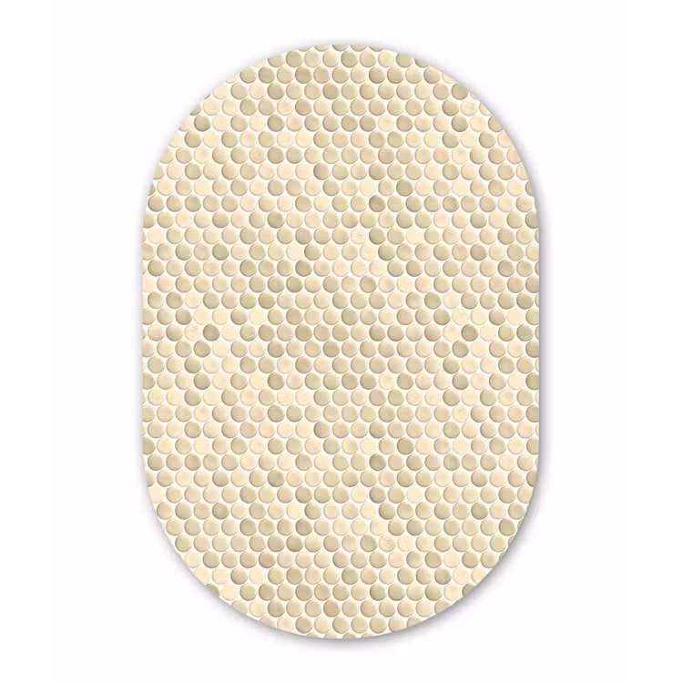 Penny - Mozaïek - Zand Wandcirkel Ovaal Forex klein 630 -3d