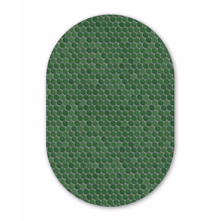 Penny - Mozaïek - Bosgroen - Green Wandcirkel Ovaal Forex klein 630 -3d