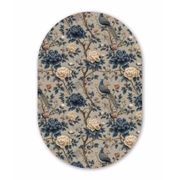 Pauw - Bloemen - Blauw Wandcirkel Ovaal Forex klein 630 -3d