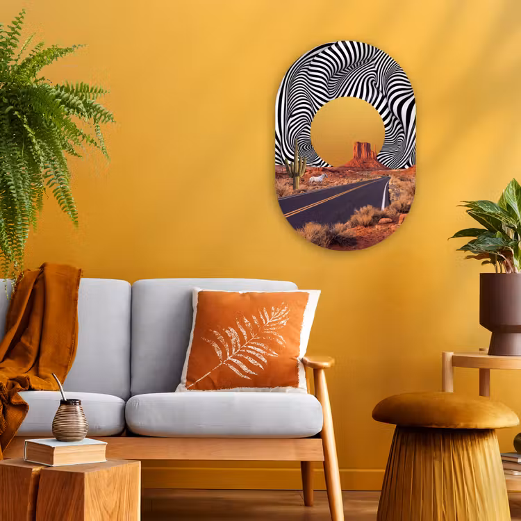 Forexbild Oval - Pferd – Wüste – Natur - Paard - Woestijn - Natuur Wandcirkel Ovaal Forex klein