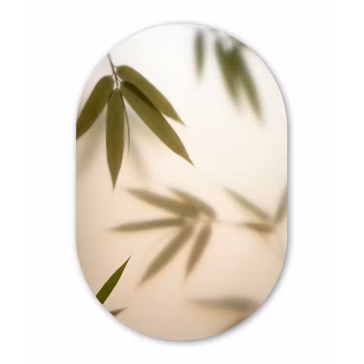 Planten - Bladeren - Natuur - Groen Wandcirkel Ovaal Forex klein -3d