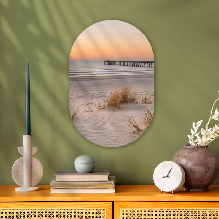 Pier - Zonsondergang - Strand Wandcirkel Ovaal Forex klein -sfeer2