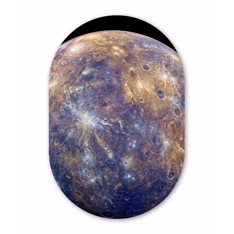 Forexbild Oval - Planet – Krater – Weltraum - Planeet - Kraters - Ruimte Wandcirkel Ovaal Forex klein