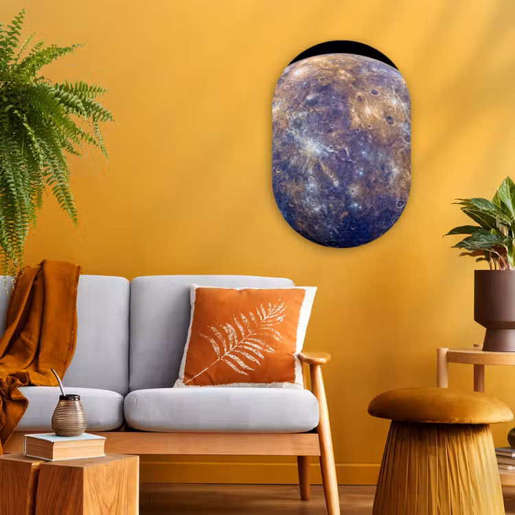 Forexbild Oval - Planet – Krater – Weltraum - Planeet - Kraters - Ruimte Wandcirkel Ovaal Forex klein