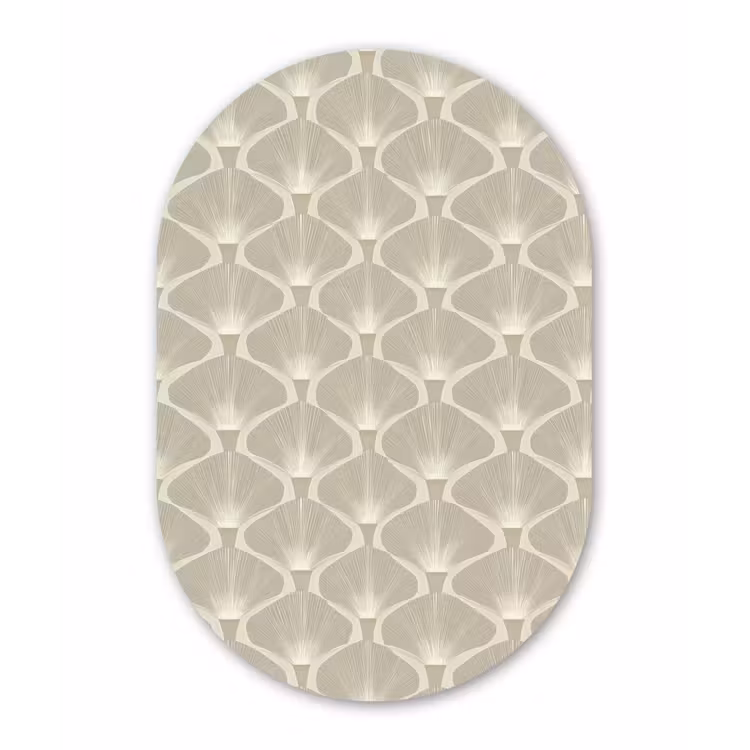 Paneel - Ginkgo - Zand Wandcirkel Ovaal Forex klein 630 -3d