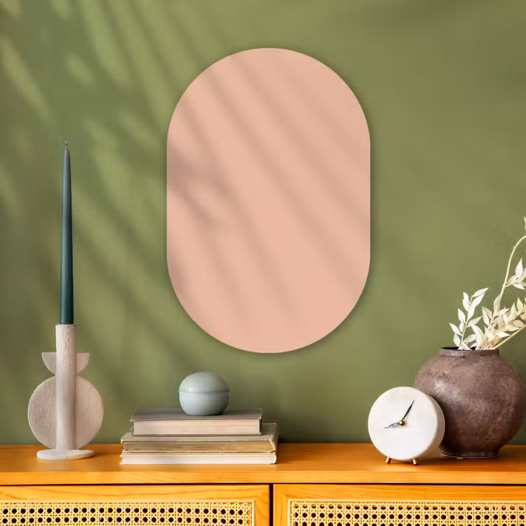 Blush - Terracotta - Nude Wandcirkel Ovaal Forex klein 630 -sfeer2
