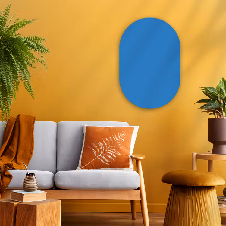 Royal - Blue - Blauw Wandcirkel Ovaal Forex klein 630 -sfeer4