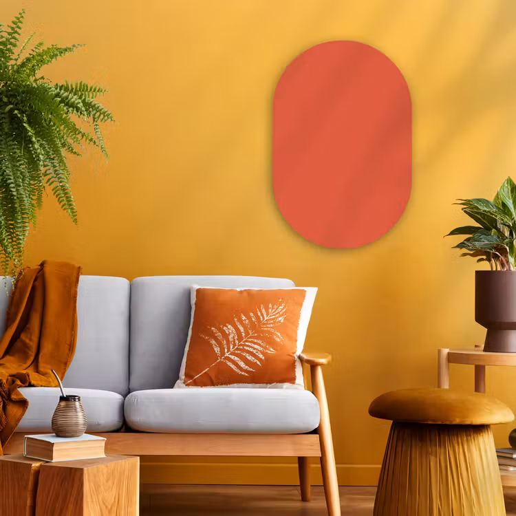 Rustic - Clay - Oranje Wandcirkel Ovaal Forex klein 630 -sfeer4