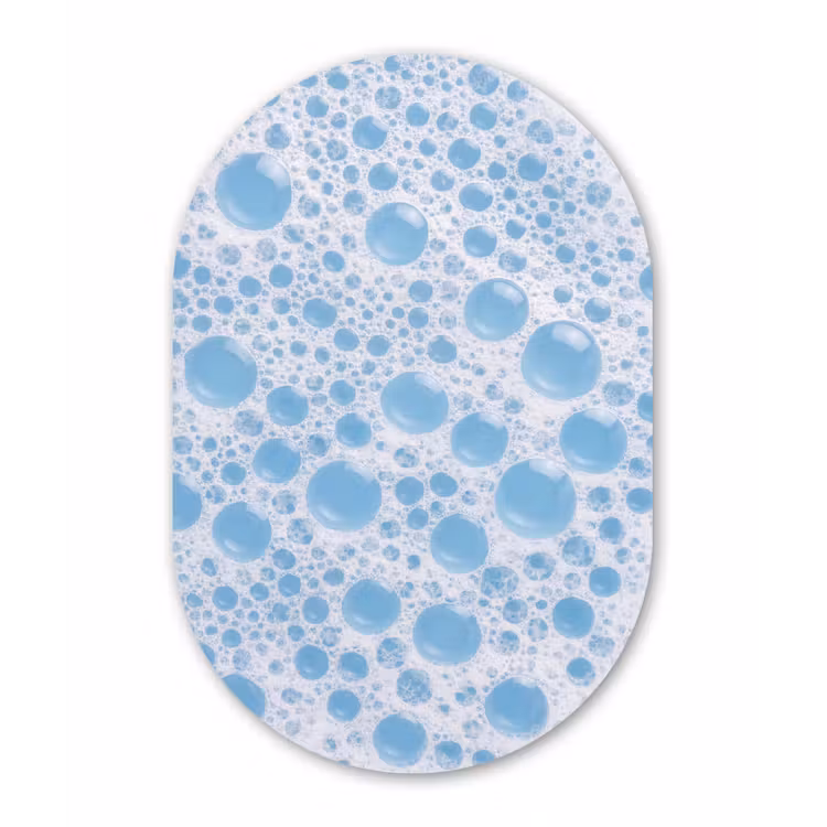 Schuim - Bubbels - Blauw Wandcirkel Ovaal Forex klein -3d
