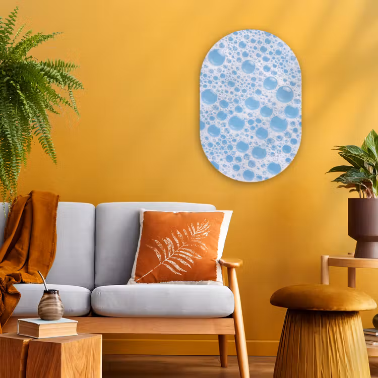 Schuim - Bubbels - Blauw Wandcirkel Ovaal Forex klein -sfeer4