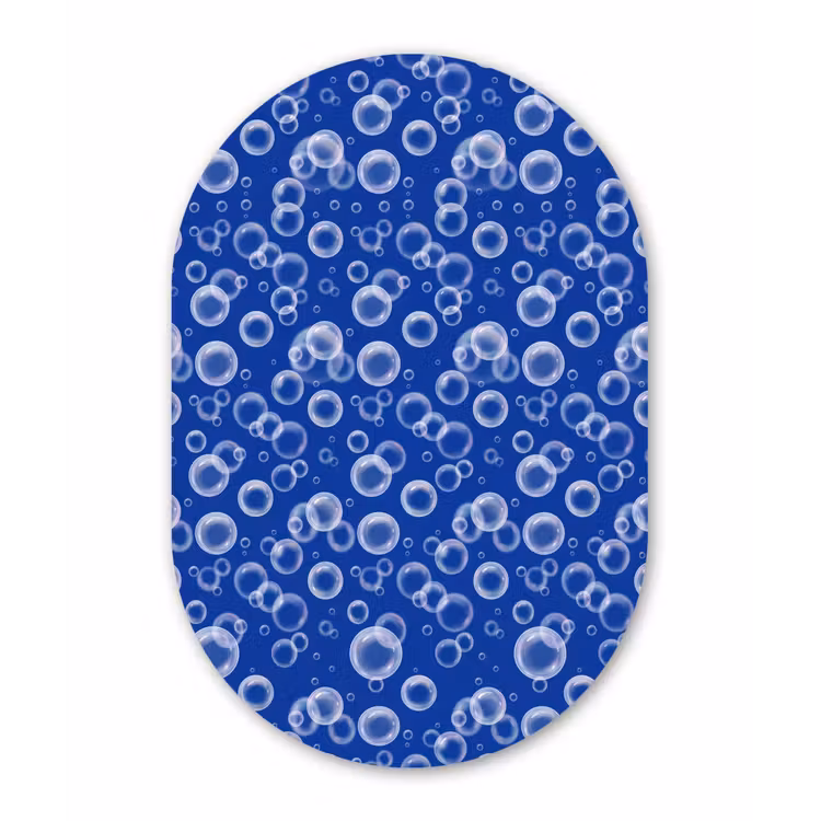 Bubbels - Patroon - Blauw Wandcirkel Ovaal Forex klein -3d