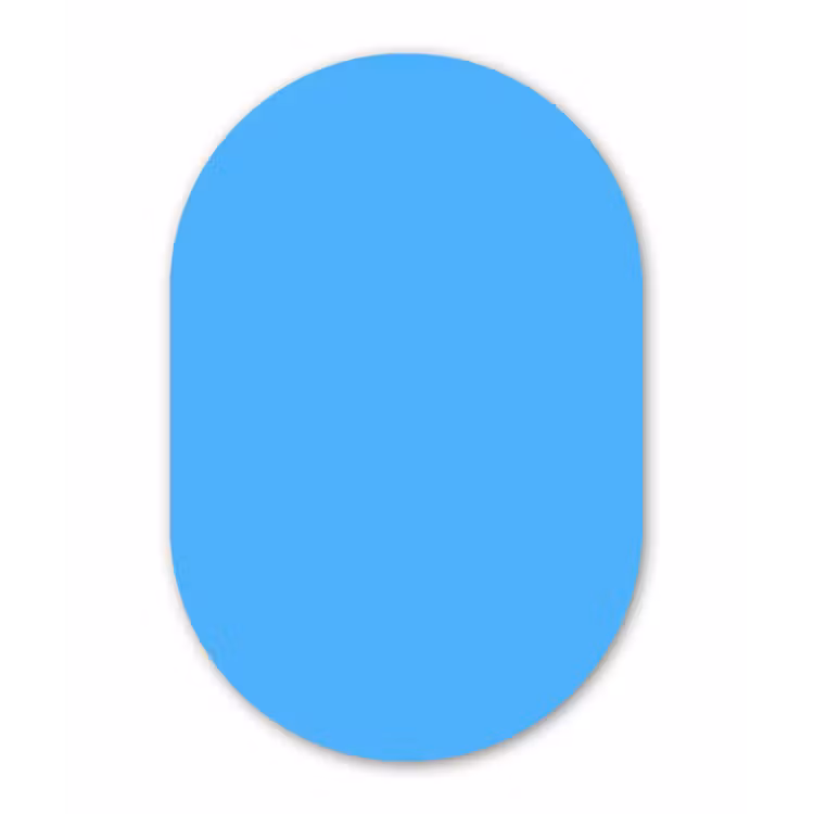 Sky - Blue - Blauw Wandcirkel Ovaal Forex klein 630 -3d