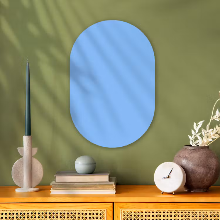 Sky - Glow - Blauw Wandcirkel Ovaal Forex klein 630 -sfeer2