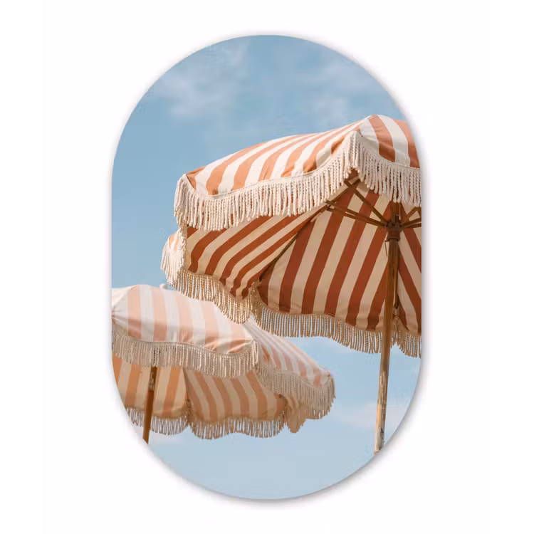 Parasol - Lucht - Rood Wandcirkel Ovaal Forex klein -3d