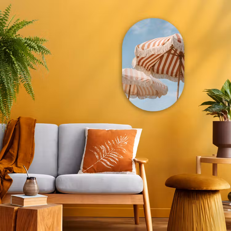 Parasol - Lucht - Rood Wandcirkel Ovaal Forex klein -sfeer4