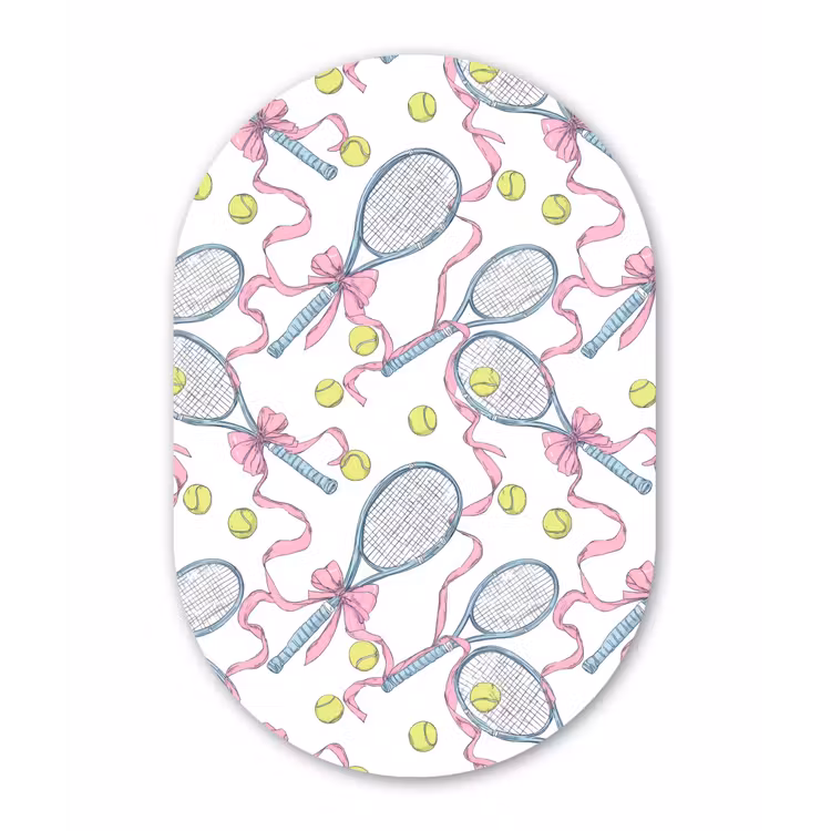 Tennis - Strikken - Kleurrijk Wandcirkel Ovaal Forex klein 630 -3d