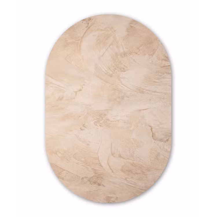 Textuur - Patroon - Abstract - Modern - Beige Wandcirkel Ovaal Forex klein -3d