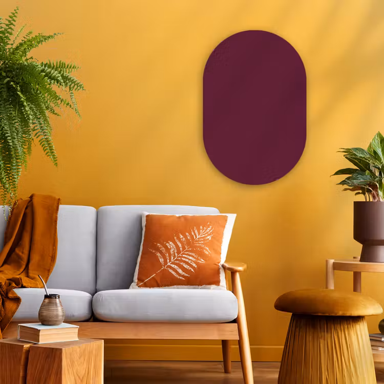 Deep - Plum - Paars Wandcirkel Ovaal Forex klein 630 -sfeer4