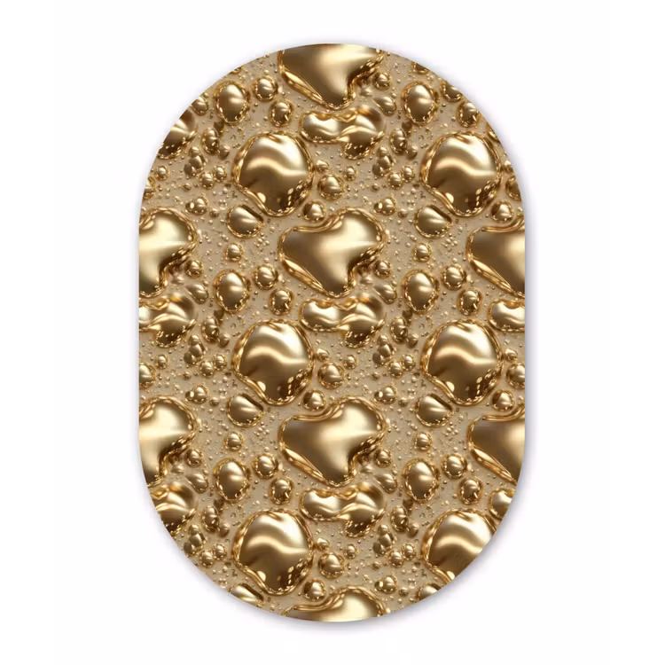 Druppels - Organisch - Goud Wandcirkel Ovaal Forex klein 630 -3d