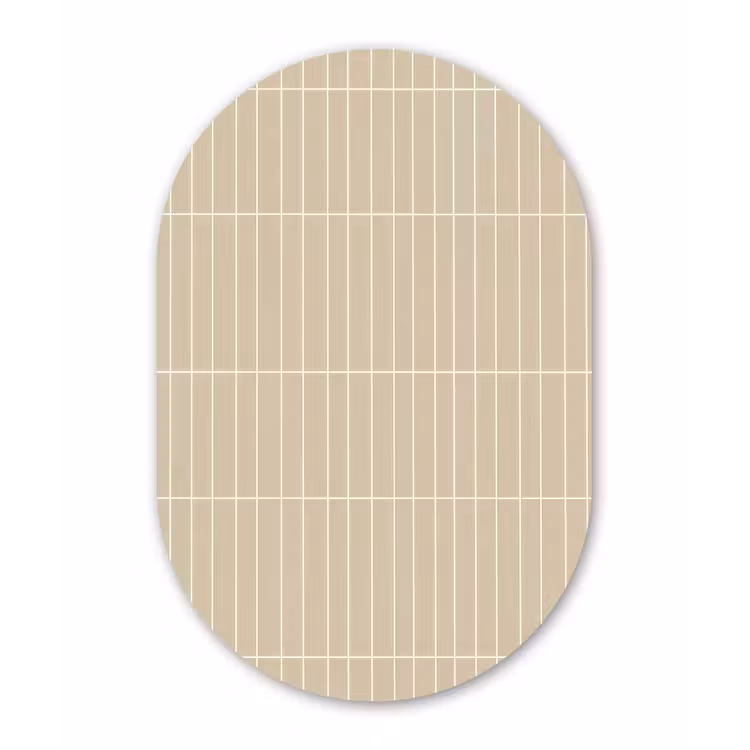 Verticaal - Wandtegel - Crème - Beige Wandcirkel Ovaal Forex klein 630 -3d