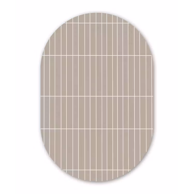 Verticaal - Wandtegel - Licht Beige Wandcirkel Ovaal Forex klein 630 -3d