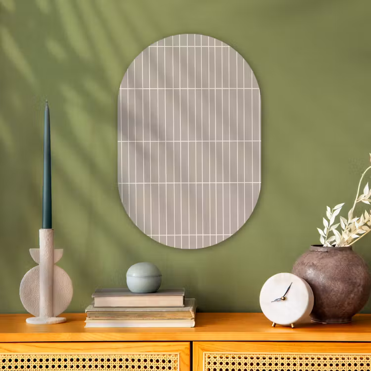 Verticaal - Wandtegel - Licht Beige Wandcirkel Ovaal Forex klein 630 -sfeer2