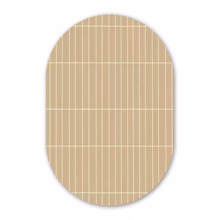 Verticaal - Wandtegel - Zand - Beige Wandcirkel Ovaal Forex klein 630 -3d