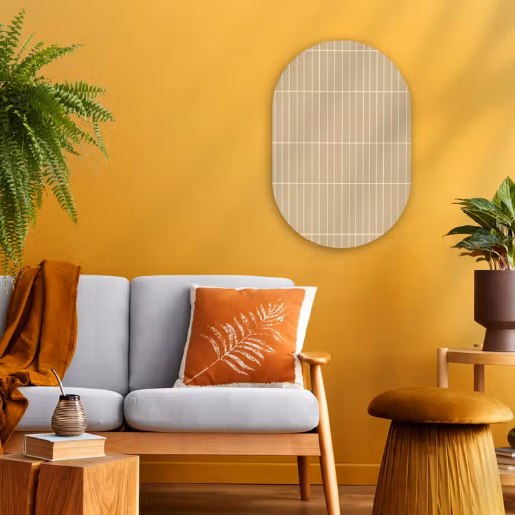 Verticaal - Wandtegel - Zand - Beige Wandcirkel Ovaal Forex klein 630 -sfeer4