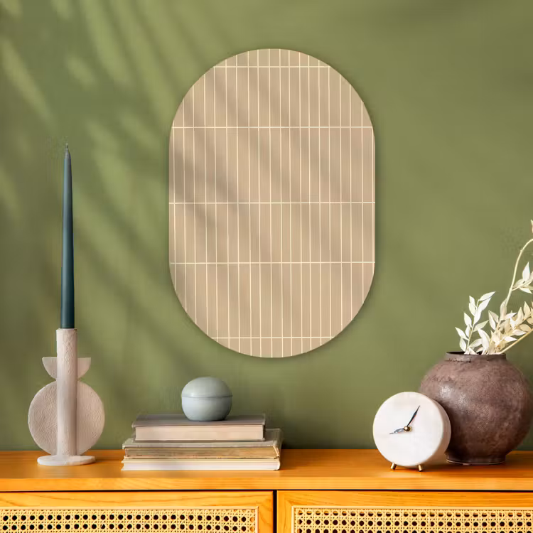 Verticaal - Wandtegel - Zand - Beige Wandcirkel Ovaal Forex klein 630 -sfeer2