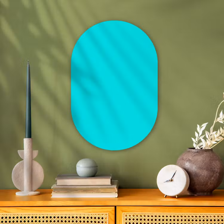 Vivid - Aquamarine - Turkoois Wandcirkel Ovaal Forex klein 630 -sfeer2