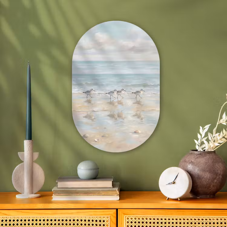 Vogels - Strand - Zee Wandcirkel Ovaal Forex klein -sfeer2
