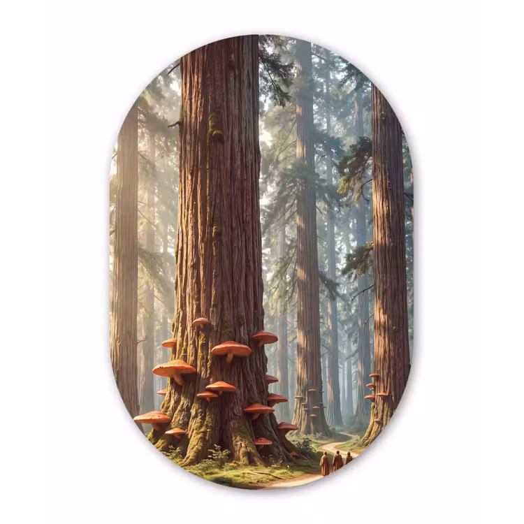 Forexbild Oval - Wald – Bäume – Natur - Bos - Bomen - Natuur Wandcirkel Ovaal Forex klein