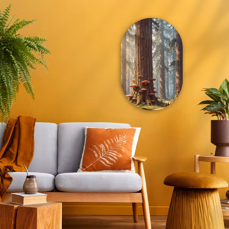 Forexbild Oval - Wald – Bäume – Natur - Bos - Bomen - Natuur Wandcirkel Ovaal Forex klein
