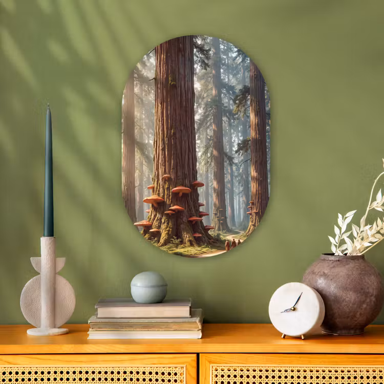 Forexbild Oval - Wald – Bäume – Natur - Bos - Bomen - Natuur Wandcirkel Ovaal Forex klein