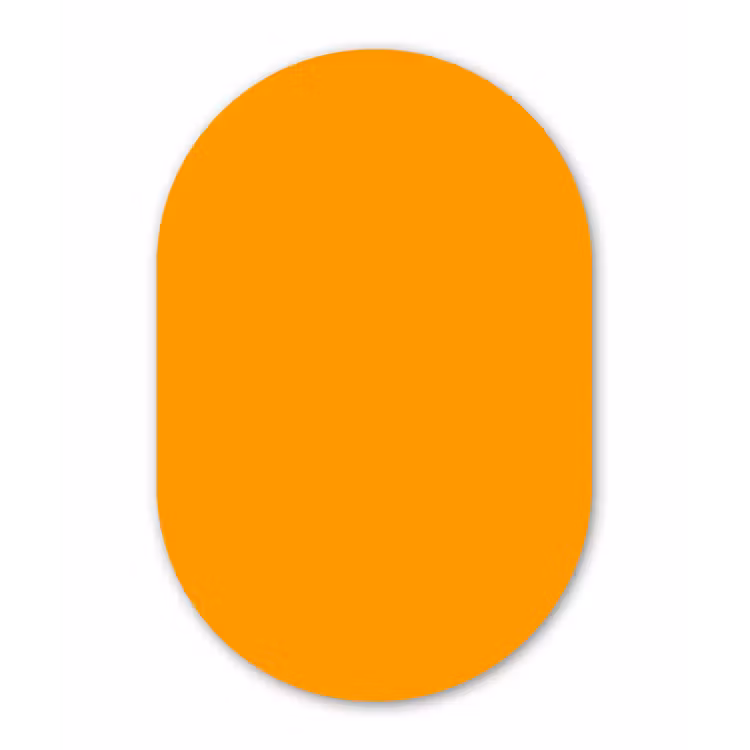 Warm - Ochre - Oranje Wandcirkel Ovaal Forex klein 630 -3d
