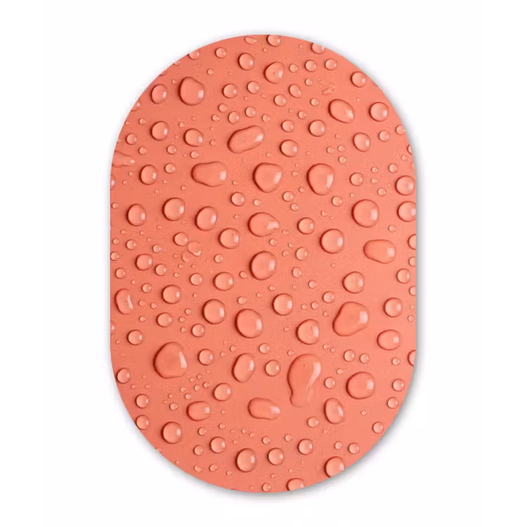 Water - Druppels - Roze Wandcirkel Ovaal Forex klein -3d