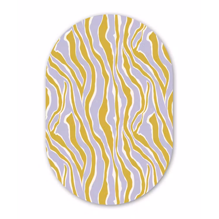 Zebra - Modern - Meerkleurig Wandcirkel Ovaal Forex klein 630 -3d