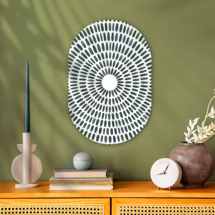 Abstract - Cirkel - Patroon - Modern - Groen Wandcirkel Ovaal Forex klein -sfeer2