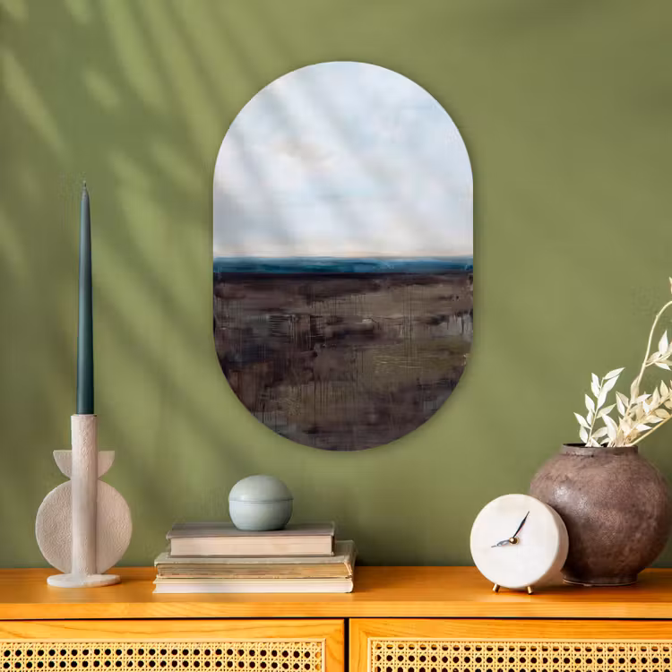Abstract - Landschap - Horizon - Blauw - Modern Wandcirkel Ovaal Forex klein -sfeer2