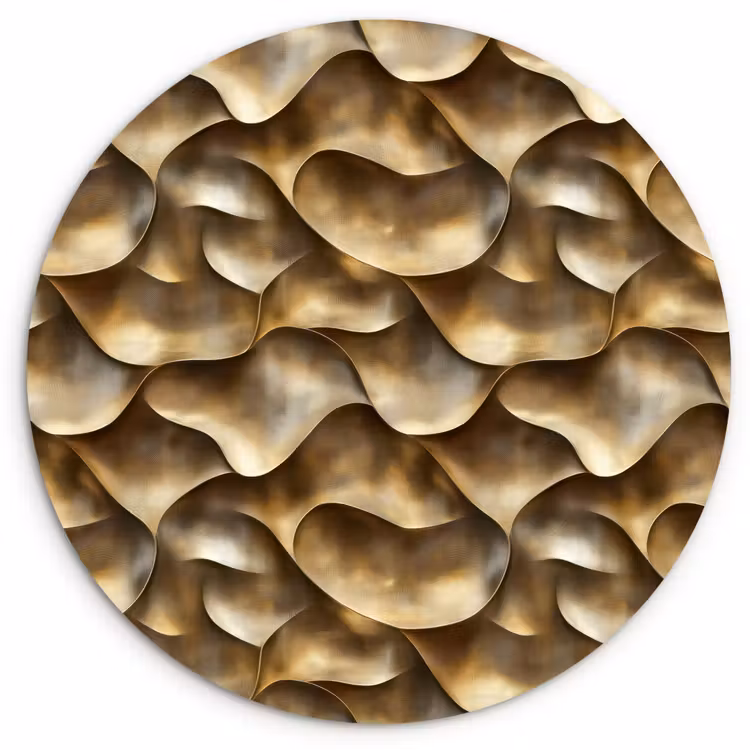 Abstract - Antiek - Goud Wandcirkel kunststof plaat 5mm dik klein 188 -3d
