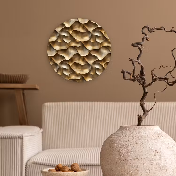 Abstract - Antiek - Goud Wandcirkel kunststof plaat 5mm dik klein 188 -sfeer1