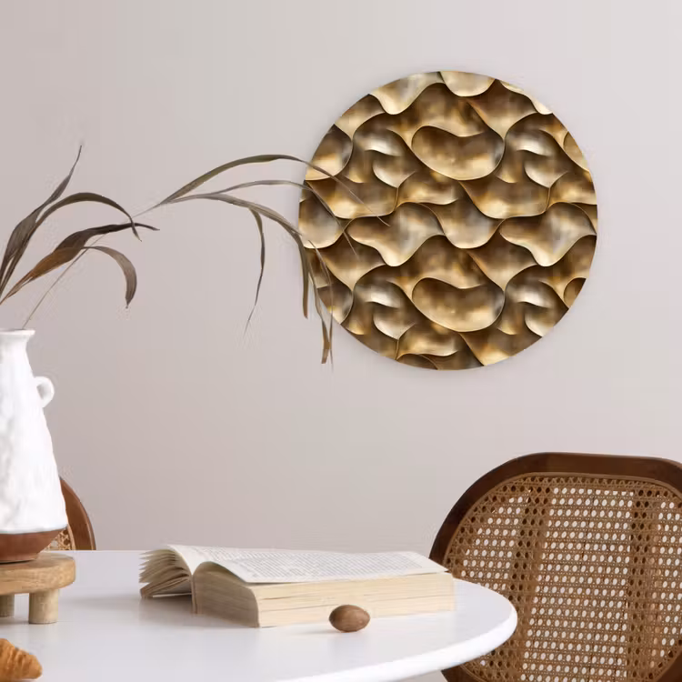 Abstract - Antiek - Goud Wandcirkel kunststof plaat 5mm dik klein 188 -sfeer4