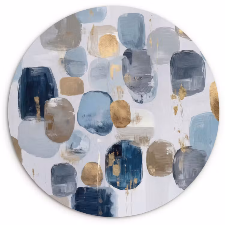 Abstract - Goud - Vormen Wandcirkel kunststof plaat 5mm dik klein -3d