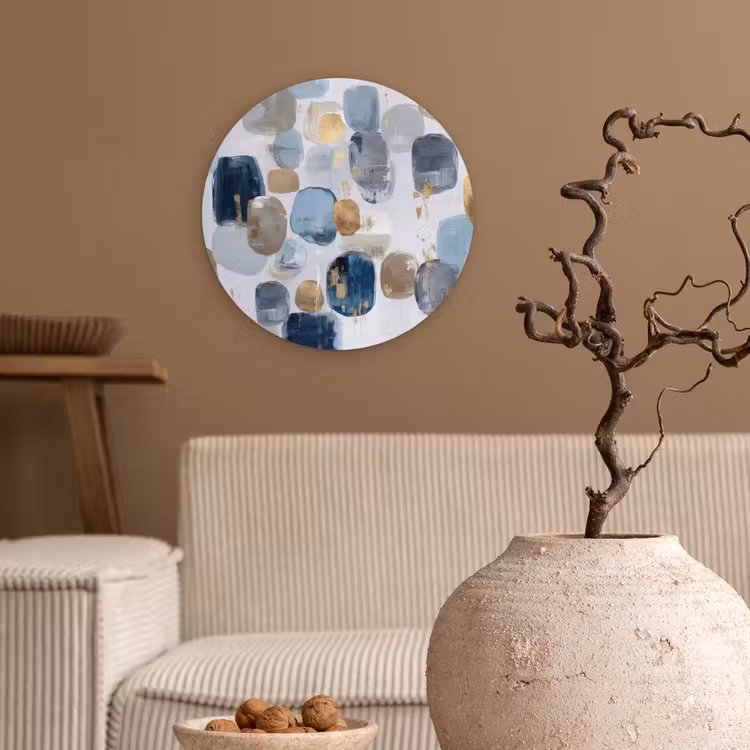Abstract - Goud - Vormen Wandcirkel kunststof plaat 5mm dik klein -sfeer1